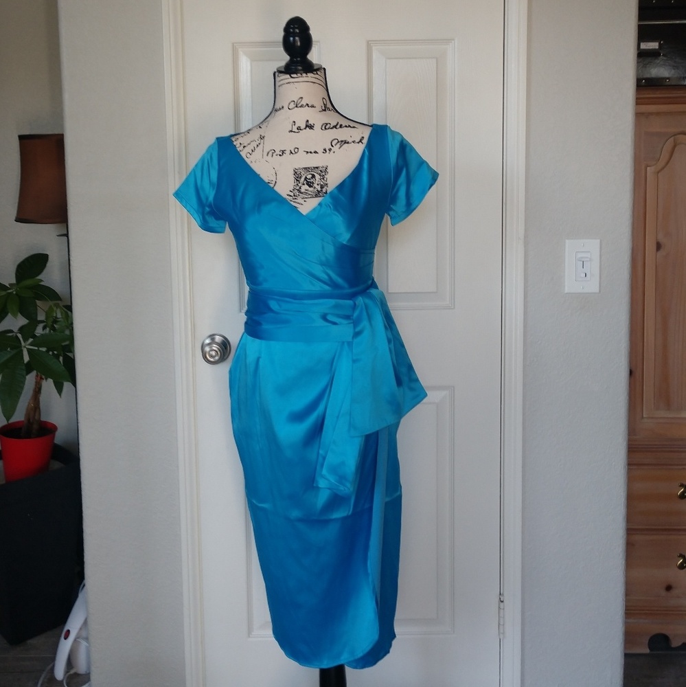 Pinup Couture Ava dress in sky blue